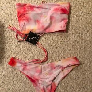 Tie Dye Lace Up Bikini